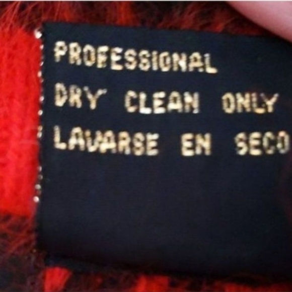 VTG Rafiana Faux Wrap Red Sweater Soft Fuzzy Angora Wool Blend Buttons Dolman M - Picture 9 of 14